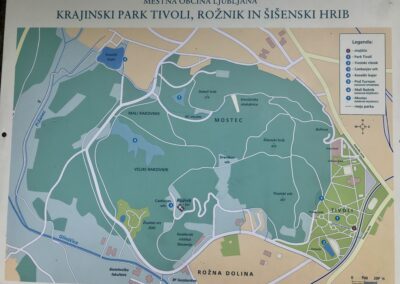 Map of Tivoli Park Ljubliana